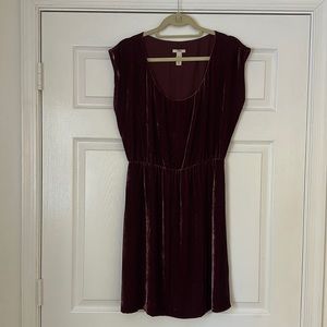 Classic crushed velvet jcrew holiday dress color maroon
